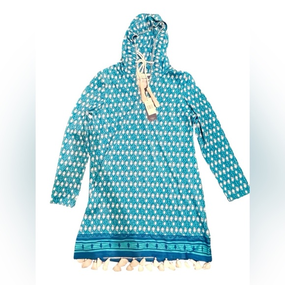 NWT Cabana Life coverluxe swim coverup, women’s large, Palm Valley blue print. - Picture 2 of 3